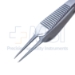 Sauer Suturing Forceps, Straight Shafts, 1 x 2 Teeth Set At 45 Degrees, Serrated Wide Handle, Polished Finish, Overall Length 3-3/8" (87mm) - 5-2941