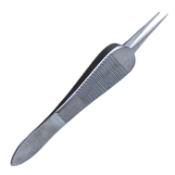 Sauer Suturing Forceps, Straight Shafts, 1 x 2 Teeth Set At 45 Degrees, Serrated Wide Handle, Polished Finish, Overall Length 3-3/8" (87mm) 380340,May-41,K5-3560,08-01271,E1830 90