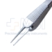 Sauer Suturing Forceps, Straight Shafts, 1 x 2 Teeth, Tips Angled 90 Degrees In, Serrated Wide Handle, Polished Finish, Overall Length 3-3/8" (87mm) - 5-2941-90