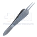 Sauer Suturing Forceps, Straight Shafts, 1 x 2 Teeth, Tips Angled 90 Degrees In, Serrated Wide Handle, Polished Finish, Overall Length 3-3/8" (87mm) - 5-2941-90