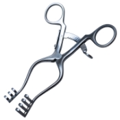 Scalp Retractor, Angled, 3 x 4 Prongs, Blunt, Overall Length 5-1/2" (140mm) 