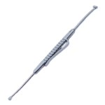 Schocket Scleral Depressor, 6mm Wide Curved Marking End, 2.5mm Teardrop Shape Depressor, Double Ended, Serrated Handle, Pocket Clip, Overall Length 5-1/4" (135mm) 1577604,May-19,K1-7825,E5108