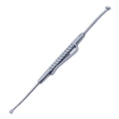 Schocket Scleral Depressor, 6mm Wide Curved Marking End, 2.5mm Teardrop Shape Depressor, Double Ended, Serrated Handle, Pocket Clip, Overall Length 5-1/4" (135mm) 1577604,May-19,K1-7825,E5108