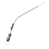 Schuknecht Suction Tube, 24ga, Thumb Plate Cutoff (Bypass), Working Length 3" (78mm), Overall Length 4.8" (120mm) 