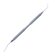 Seibel Nucleus Chopper, Left Hand Dominant, Use In Right Hand, Angled 15mm Bend To Tip, 0.5mm Olive Shaped Tip, Curved Inside Cutting Edge, Round Knurled Handle, Overall Length 4-5/8" (117mm) K3-2332,08-14516L