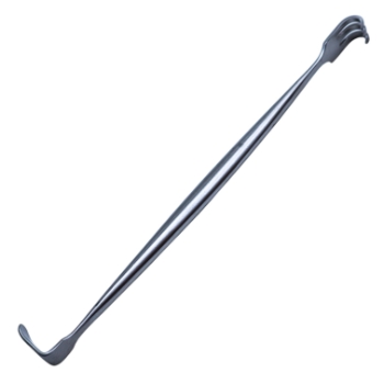 Senn Retractor, Double Ended, 3 Sharp Prongs, 9mm x 7mm Prongs, 7mm x 18mm Blade, Overall Length 6-1/4" (159mm) 