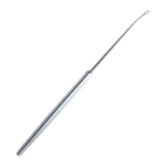 Shapleigh Curette, Large, Very Delicate 2mm Serrated Loop, Flexible Shaft, Flat Handle, Overall Length 6.4" (163mm) 