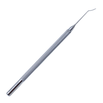 Sharvelle Style Sideport Nucleus Splitter, Ambidextrous, Angled 45 Degrees, 8mm Bend To Y Shaped Tip, Stainless Steel Round Knurled Handle, Overall Length 4-3/4" (121mm) 08-07112,6865E,08-07112