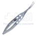 Shepard Lens Holding Forceps, Curved Jaws, With Lock, 20mm Mid-Screw To Tip Length, Serrated Three Hole Handle, Overall Length 4-3/4" (120mm) - 11-6-9731
