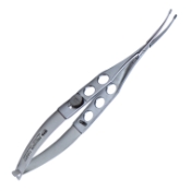 Shepard Lens Holding Forceps, Curved Jaws, With Lock, 20mm Mid-Screw To Tip Length, Serrated Three Hole Handle, Overall Length 4-3/4" (120mm) 2860525,11/6/9731,K5-8620