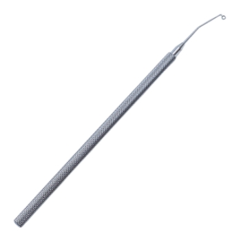 Shepard Anterior/Posterior Capsule Polisher/Curette, Right, 1.75mm Diameter Ring Tip, Angled 10mm From Bend To Tip, Round Handle, Overall Length, 4-3/4" (120mm) 8-13214R,08-13214,1074E,08-13216