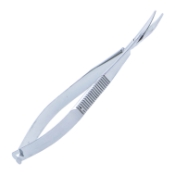 Shepard-Westcott Tenotomy Scissors, Curved, Right, Blunt Tips, Westcott Blades, Serrated Upper Blade, 21mm Mid-Screw To Tip, Serrated Flat Handle, Polished Finish, Overall Length 4-5/8" (117mm) E3320 RS,5617E,E3320 RS