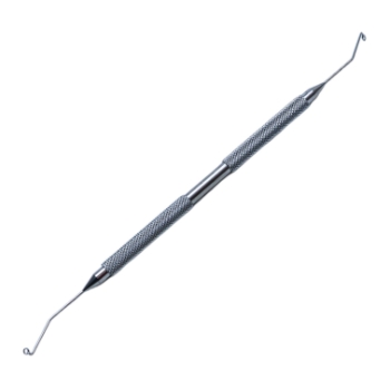 Sheperd-Whitman Capsule Polisher, Double Ended, Anterior/Posterior, Angled Left/Right Rings, 1.75mm Diameter, Semi-Sharp Top Bottom Edges, Round Handle, Overall Length 5-3/4" (146mm) E0523,1009E,E0523