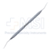 Siebel Nucleus Chopper, Double Ended, Stainless Steel, Left One End, Right Other End, Curved Interior Cutting Edge, 0.5mm Olive Tip, Slightly Angled, 15mm Bend to Tip, Round Knurled Handle - 9-25627-L-R-R