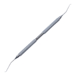 Siebel Nucleus Chopper, Double Ended, Stainless Steel, Left One End, Right Other End, Curved Interior Cutting Edge, 0.5mm Olive Tip, Slightly Angled, 15mm Bend to Tip, Round Knurled Handle 