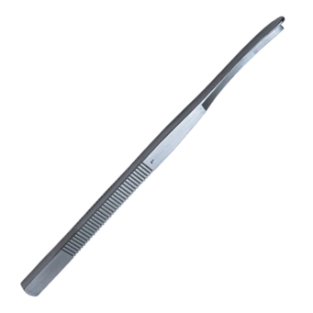 Silver Osteotome, Curved Left, 3mm Wide, Guard, Overall Length 7-1/8" (180mm) 