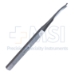 Silver Osteotome, Curved Left, 4mm Wide, Guard, Overall Length 7-1/8" (180mm) - 114-5488