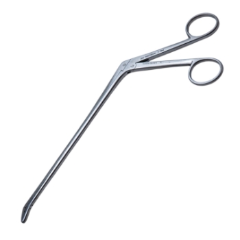 Spurling Intervertebral Discectomy Rongeur, Angled Down 45 Degrees, 4mm X 10mm Jaws, Two Ring Handles, Working Length 7" (178mm) 