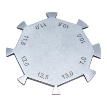 Stahl Caliper, Dull Finish, Measures: 7mm, 10mm, 10.5mm, 11mm, 11.5mm, 12mm, 12.5mm, 13mm, Overall Length 1.6" (40mm) K3-9300,E2401