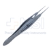 Stern-Castroviejo Suturing Forceps, Straight Shafts, 0.5mm Teeth, 6mm Tying Platform, Wide Serrated Handle, Thumb Catch Lock Polished Finish, Overall Length 4-1/2" (115mm) - 5-2809-S
