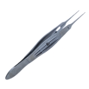 Stern-Castroviejo Suturing Forceps, Straight Shafts, 0.5mm Teeth, 6mm Tying Platform, Wide Serrated Handle, Thumb Catch Lock Polished Finish, Overall Length 4-1/2" (115mm) E1798S,2335E,E1798S