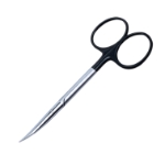 Stevens Tenotomy Scissors, Curved, Super Cut, Sharp Tips, Bottom Blade Serrated, Black Ring Handles, Overall Length 4-1/2" (115mm) 