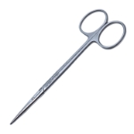 Strabismus Scissors, Straight, Rounded Shanks, Round Tapered Blades, Two Tone Finish, Overall Length 4-1/2" (115mm) 
