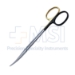 Strabismus Scissors, TC, Super Cut, Curved, One Black Ring, One Gold Ring Handle, Overall Length 4-1/2" (115mm) - 19-134138