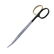 Strabismus Scissors, TC, Super Cut, Curved, One Black Ring, One Gold Ring Handle, Overall Length 4-1/2" (115mm) 