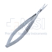 Iris Scissors, Straight, Sharp Tips, 12mm Mid-Screw To Tip, Serrated Flat Handle, Polished Finish, Overall Length 4-1/2" (115mm) - 5-4454