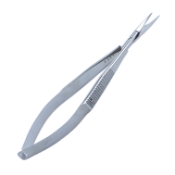 Iris Scissors, Straight, Sharp Tips, 12mm Mid-Screw To Tip, Serrated Flat Handle, Polished Finish, Overall Length 4-1/2" (115mm) 932952,May-54,08-03403,E3343