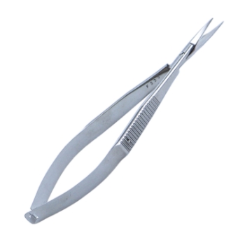 Iris Scissors, Straight, Sharp Tips, 12mm Mid-Screw To Tip, Serrated Flat Handle, Polished Finish, Overall Length 4-1/2" (115mm) 932952,May-54,08-03403,E3343