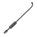 Suction Tube, Short Curve, 4mm Outer Diameter (2.2mm Inner Diameter), Bulbous Tip, Thumb Plate Cutoff (Bypass Hole), 85mm Working Length, Overall Length 5.6" (143mm) 