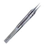 Suture Forceps, 0.12mm, 1 x 2 Teeth, Platforms Teeth Set At 90 Degrees, Ergonomic Fenestrated Handle, Overall Length 4-1/8" (105mm) 