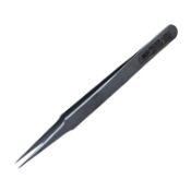 Swiss Jeweler Forceps, #2, Straight Shafts, Fine Pointed Tips, 0.34mm Tip Width, Smooth Handle, Dull Finish, Overall Length 4.728" (120mm) 