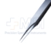 Swiss Jeweler Forceps, #4, Straight Shafts, Super Fine Pointed Tips, 0.13mm Tip Width, Smooth Handle, Dull Finish, Overall Length 4.334" (110mm) - 5-2058-4