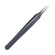 Swiss Jeweler Forceps, #4, Straight Shafts, Super Fine Pointed Tips, 0.13mm Tip Width, Smooth Handle, Dull Finish, Overall Length 4.334" (110mm) E1947 4,E1947 4