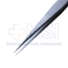 Swiss Jeweler Forceps, #5, Straight Narrowed Shafts, Super Fine Pointed Tips, 0.1mm Tip Width, Smooth Handle, Dull Finish, Overall Length 4.334" (110mm) - 5-2058-5