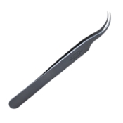Swiss Jeweler Forceps, #7, Curved, Extra Fine Pointed Tips, 0.17mm Tip Width, Smooth Handle, Dull Finish, Overall Length 4.531" (115mm) 