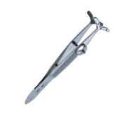 Tagliabo Seagull Fasanella-Servat V Style M?ller Muscle Resection Clamp, 6 Pins, Jaw Has 4 Interlocking Grooves, Nut Post Clamping Mechanism, 3 Holes Each Jaw, 26mm Wide, Overall Length 3-3/4" (95mm) 