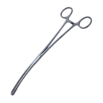 Teale Uterine Tenaculum Forceps, Curved To Side, 3 x 4 Teeth, Overall Length 10-1/4" (260mm) 