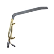 Tebbetts Fiber Optic Retractor, Stainess Steel, 220mm x 19m Blade, Comfort Grip, With Teeth, Smoke Evacuation Suction Tube, Replaceable Fiber Optic Design 