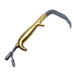 Tebbetts Stainless Steel Fiber Optic Retractor, Comfort Grip 90mm x 24mm Blade, Teeth to Help Tissue Slippage, Smoke Evacuation Suction Tube 