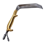 Tebbetts Stainless Steel Fiber Optic Retractor, Comfort Grip 150mm x 36mm Blade, Teeth To Help, Tissue Slippage, Smoke Evacuation Suction Tube, Replaceable Fiber Optic Design 