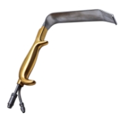Tebbetts Stainless Steel Fiber Optic Retractor, Comfort Grip 150mm x 36mm Blade, Teeth To Help, Tissue Slippage, Smoke Evacuation Suction Tube, Replaceable Fiber Optic Design 