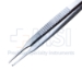 Thorpe Conjunctival Fixation Forceps, Straight Shafts, 90 Degrees 0.6mm 2 x 3 Teeth, Tying Platform, Serrated Handle, Polished Finish, Overall Length 3-3/4" (94mm) - 5-2841