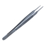 Thorpe Conjunctival Fixation Forceps, Straight Shafts, 90 Degrees 0.6mm 2 x 3 Teeth, Tying Platform, Serrated Handle, Polished Finish, Overall Length 3-3/4" (94mm) 343816,May-41,08-01239,E1730
