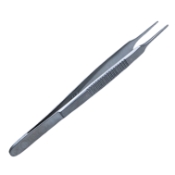 Thorpe Conjunctival Fixation Forceps, Straight Shafts, 90 Degrees 0.6mm 2 x 3 Teeth, Tying Platform, Serrated Handle, Polished Finish, Overall Length 3-3/4" (94mm) 343816,May-41,08-01239,E1730