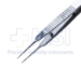 Thorpe Corneal Fixation Forceps, Straight Shafts, 45 Degrees 2 x 3 (0.12mm) Teeth, Tying Platform, Serrated Handle, Polished Finish, Overall Length 3-3/4" (94mm) - 5-2843