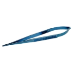 Castroviejo Microsurgical Needle Holder, Titanium, Standard Box Lock, Straight, 0.8mm Smooth Jaws, Standard Flat Serrated Handle, Lock Handled Design, Overall Length 7" (180mm) 